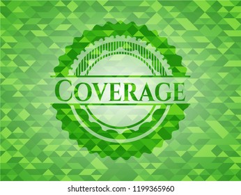 Coverage realistic green mosaic emblem