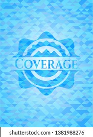 Coverage realistic light blue mosaic emblem