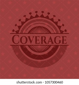 Coverage retro style red emblem