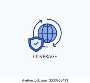 Coverage vector, icon or logo sign symbol illustration