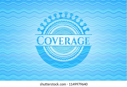 Coverage water wave representation style emblem.