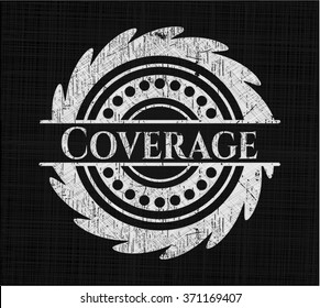Coverage written with chalkboard texture