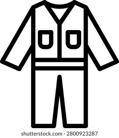Coveralls Line Icon and Vector
