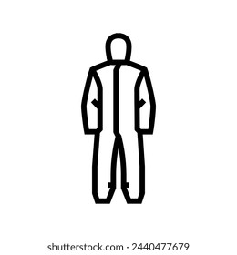 coveralls ppe protective equipment line icon vector. coveralls ppe protective equipment sign. isolated contour symbol black illustration