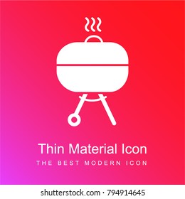 Covered barbecue red and pink gradient material white icon minimal design