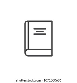 Covered book outline icon. linear style sign for mobile concept and web design. Reading library simple line vector icon. Dictionary symbol, logo illustration. Pixel perfect vector graphics