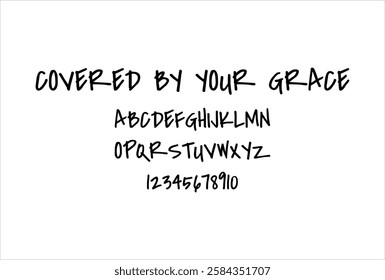 Covered By Your Grace font for logo and headline. Isolated vector typeset