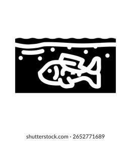 Überdeckter Fisch Ozean Glyphe Symbol Vektor. überdecktes Fischozeanzeichen. einzelne Symbolgrafik