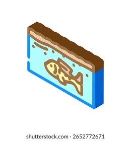 vetor ícone isométrico de oceano de peixe coberto. sinal oceânico de peixe coberto. ilustração de símbolo isolado