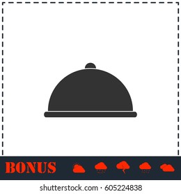 Covered Food icon flat. Simple vector symbol and bonus icon