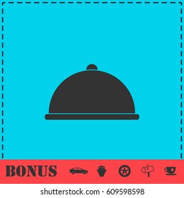 Covered Food icon flat. Simple vector symbol and bonus icon