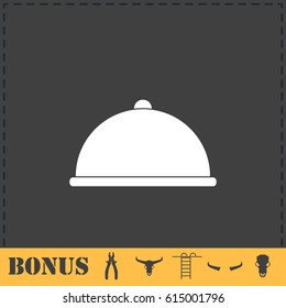 Covered Food icon flat. Simple vector symbol and bonus icon