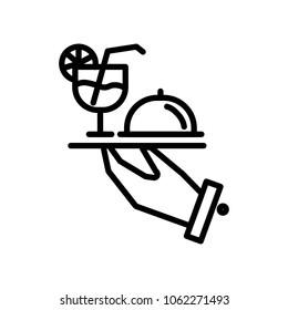 Covered food tray icon vector