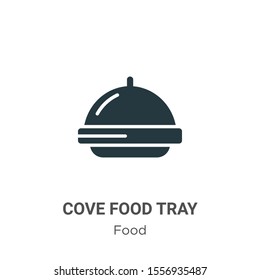 Covered food tray vector icon on white background. Flat vector covered food tray icon symbol sign from modern food collection for mobile concept and web apps design.