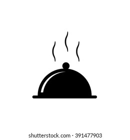 Covered hot plate. Vector icon