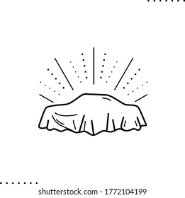Covered object vector icon in outlines