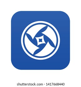 Covered objective icon digital blue for any design isolated on white vector illustration