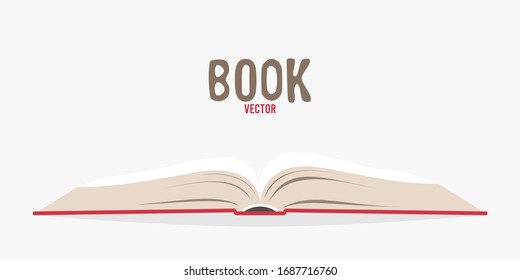 Covered opened book isolated. Vector illustration