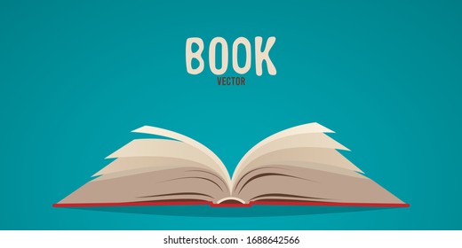 Covered opened book isolated. Vector illustration