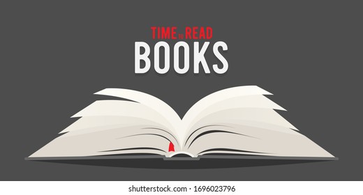 Covered opened book isolated. Vector illustration