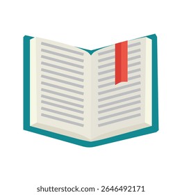 Livro aberto coberto isolado. Ilustração vetorial