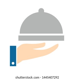 covered plate icon. Logo element illustration. covered plate sign symbol design. colored collection. covered plate concept. Can be used in web and mobile