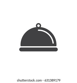 Covered Plate icon vector, filled flat sign, solid pictogram isolated on white. Food cloche symbol, logo illustration. Pixel perfect