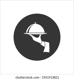 Icono blanco de placa cubierta. Ilustración del vector