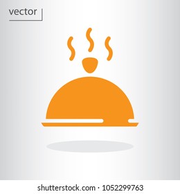 covered platter icon - vector illustration EPS 10, flat design icon