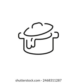 Covered pot with drip icon. Simple covered pot with drip icon for social media, app, and web design. Vector illustration.