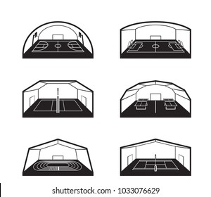 Covered sports facilities - vector illustration