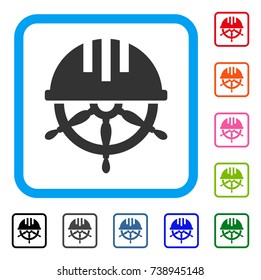 Covered Steering Wheel icon. Flat grey pictogram symbol in a light blue rounded square. Black, gray, green, blue, red, orange color variants of Covered Steering Wheel vector.