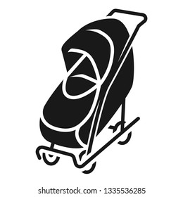 Covered stroller icon. Simple illustration of covered stroller vector icon for web design isolated on white background