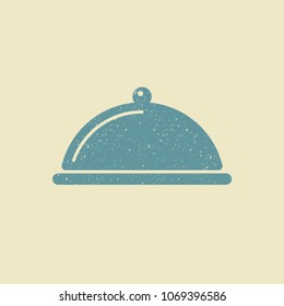 Covered with a tray of food icon. Vector illustration.
