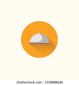 Covered with a tray of food isolated vector flat icon. Covered with a tray of food isolated vector flat icon. Covered with a tray of food isolated vector flat icon. 