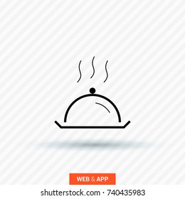 Covered with a tray of food line vector icon