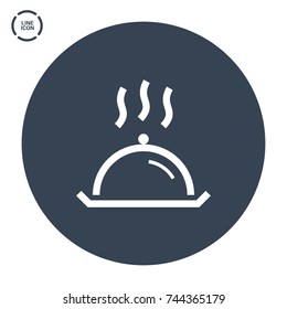 Covered with a tray of food line vector icon