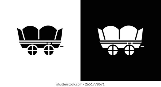 Covered wagon icon of a flat style vector