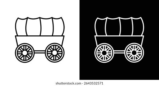 Covered wagon icon. Graphic Design vector icon. Ui Ux Icons