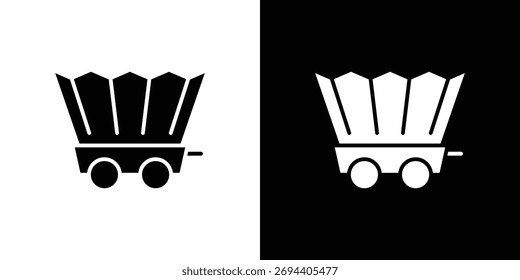 Ícone de vagão coberto ilustração design de elemento. ícones de glifos pretos