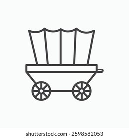 Covered wagon icon isolated on white background