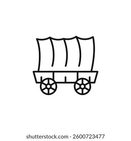 Covered wagon icon isolated. simple vector icon on white background