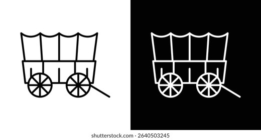 Covered wagon icon symbol concept for graphic design, Website, UI. EPS