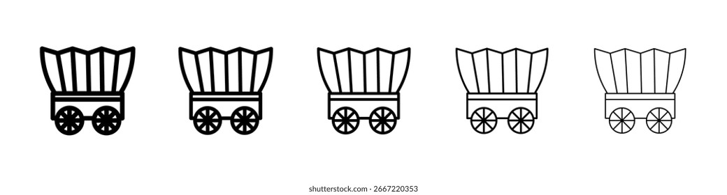 Colección de Vector de icono de vagón cubierto. EPS 10