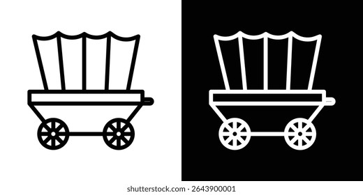 Covered wagon icon vector simple element illustration editable