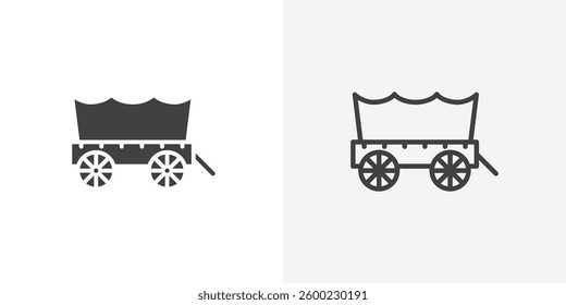 Covered wagon icons design. vector icons for ui designs