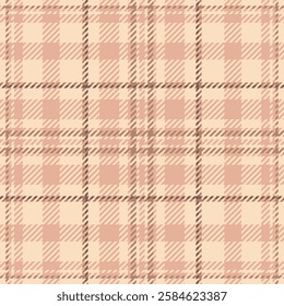 Covering plaid seamless pattern, plank texture textile tartan. Occupation background vector fabric check in orange and light colors palette.