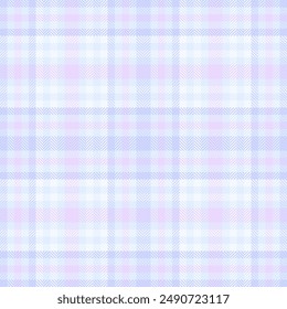 Covering textile check texture, deco fabric plaid vector. Preppy seamless background pattern tartan in light and alice blue colors palette.