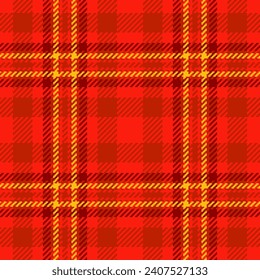 Bedeckt Textur Muster nahtlos, Thanksgiving Textil Vektor Gewebe. Afrikanischer Tartan Hintergrund Check in hellen und roten Farben.