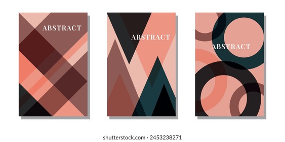 Cubiertas de símbolos dinámicos abstractos con Formas geométricas audaces, para fondo de Web, diseño de póster, cubierta. Vector.